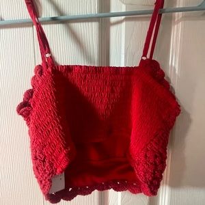 Red cami crop top!